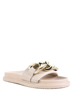 ONYX Metal Chain Slider Flats