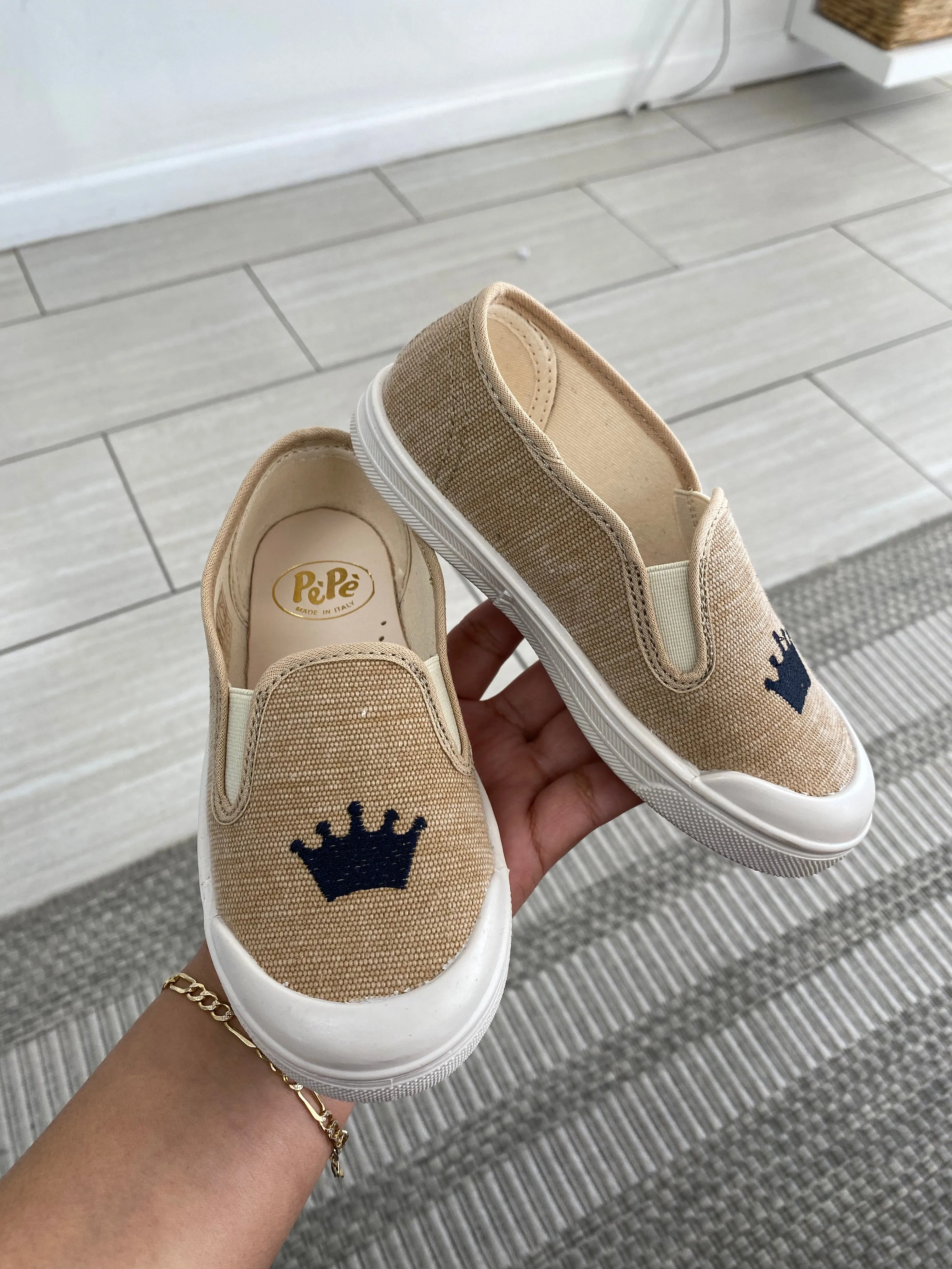 Pepe Sanda Linen Crown Slip On Shoe