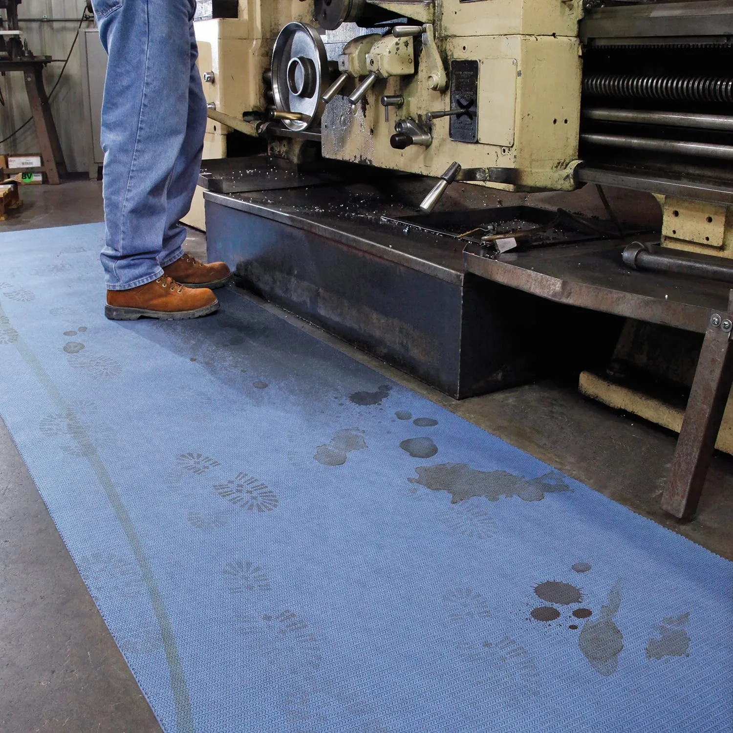 PIG Absorbent Adhesive-Backed Grippy Mat | Absorbs up to 10.5 gal per roll | 32" W x 100' L | MAT32100