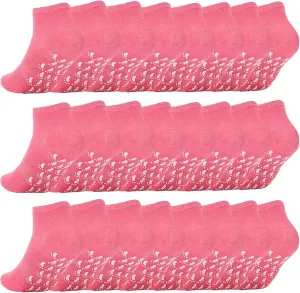 Pilates Socks with Grip for Women Non Slip Grippy Ankle Socks for Yoga Barre Hospital