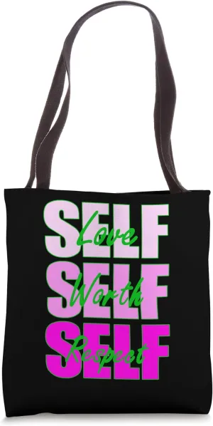 Pink and Green Self-ish x3 Green & Pink Graphic Tote Bag