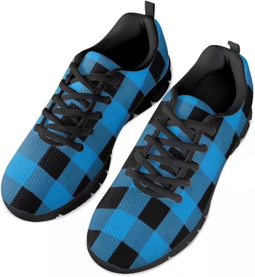 PinUp Angel Women's Buffalo Plaid Walking Shoes Lightweight Comfy Sports Running Work Sneaker