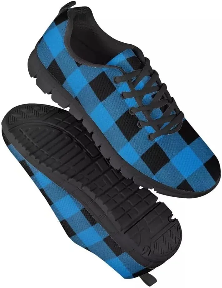 PinUp Angel Women's Buffalo Plaid Walking Shoes Lightweight Comfy Sports Running Work Sneaker