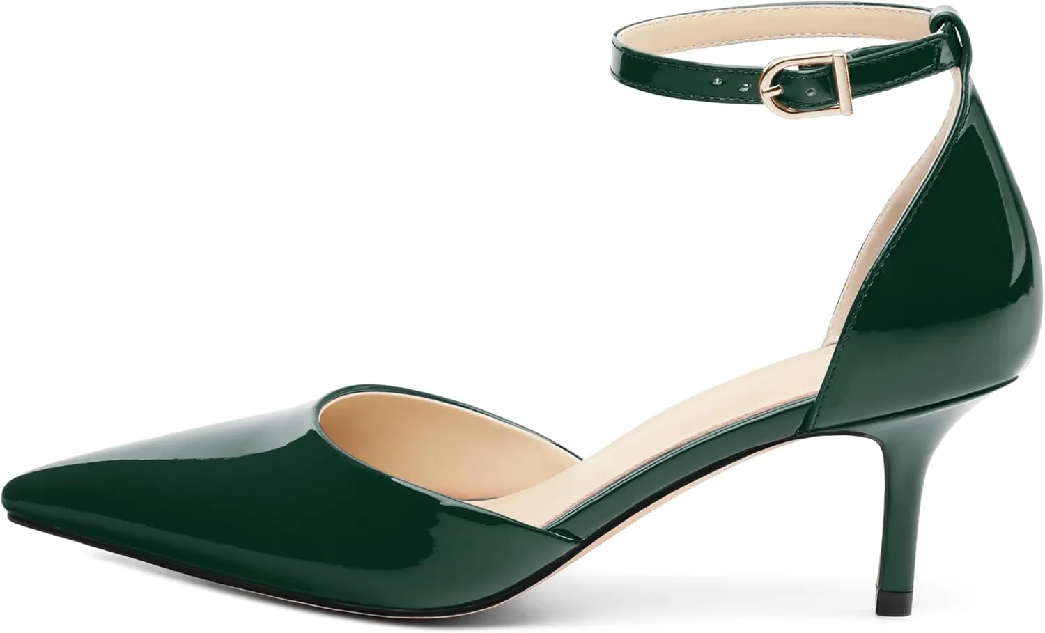Pointed Closed Toe Heels for Women, Women's Ankle Strap Pumps, Wedding Party Office Business Dress Shoes