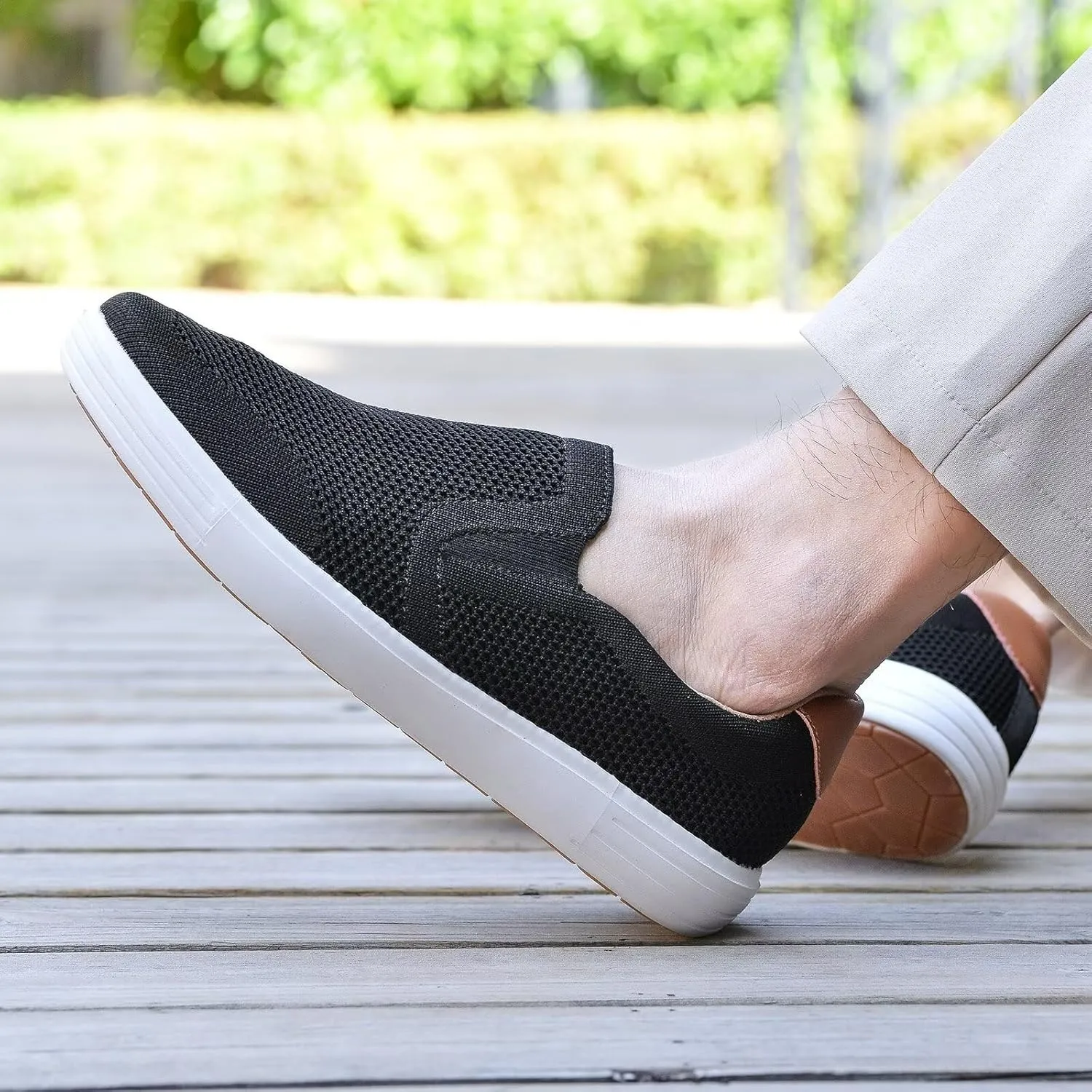 Puxowe Men's Casual Slip On Walking Shoes Mesh Comfortable Loafer