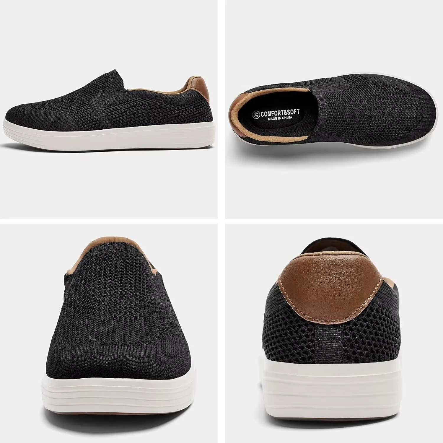 Puxowe Men's Casual Slip On Walking Shoes Mesh Comfortable Loafer