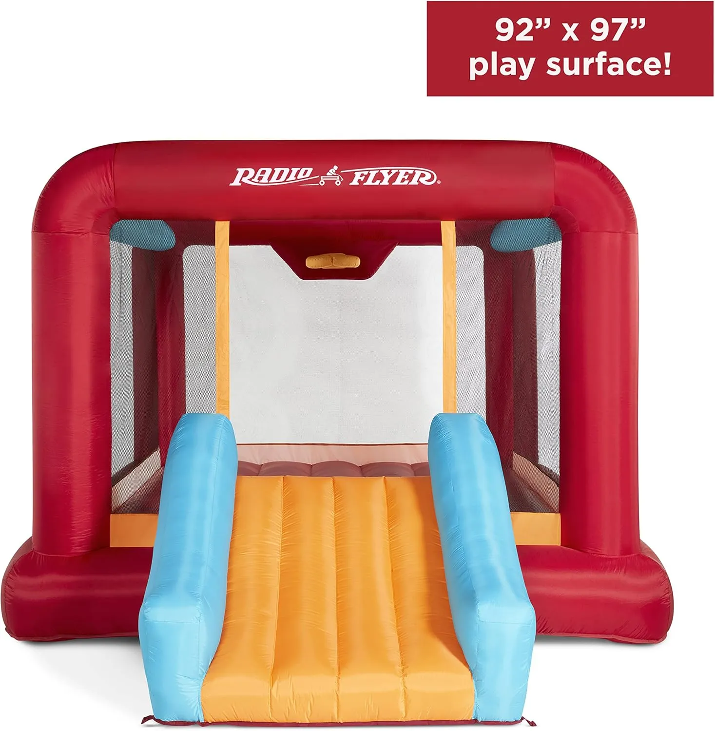 Radio Flyer XL Backyard Bouncer, Inflatable Bounce House with Slide for Kids, Including Stakes and Storage Bag, Ages 3-8 Years
