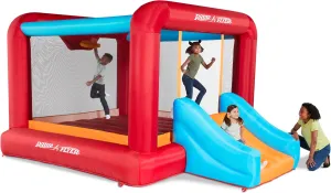 Radio Flyer XL Backyard Bouncer, Inflatable Bounce House with Slide for Kids, Including Stakes and Storage Bag, Ages 3-8 Years
