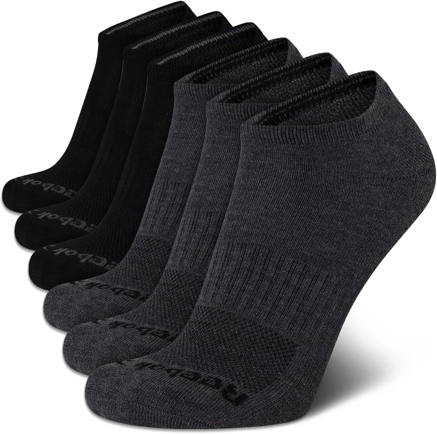 Reebok Men’s Low Cut Socks – 6 Pack Basic Cushion Low Cut No Show Socks for Men - Men's Athletic Socks (Size: 6-12.5)