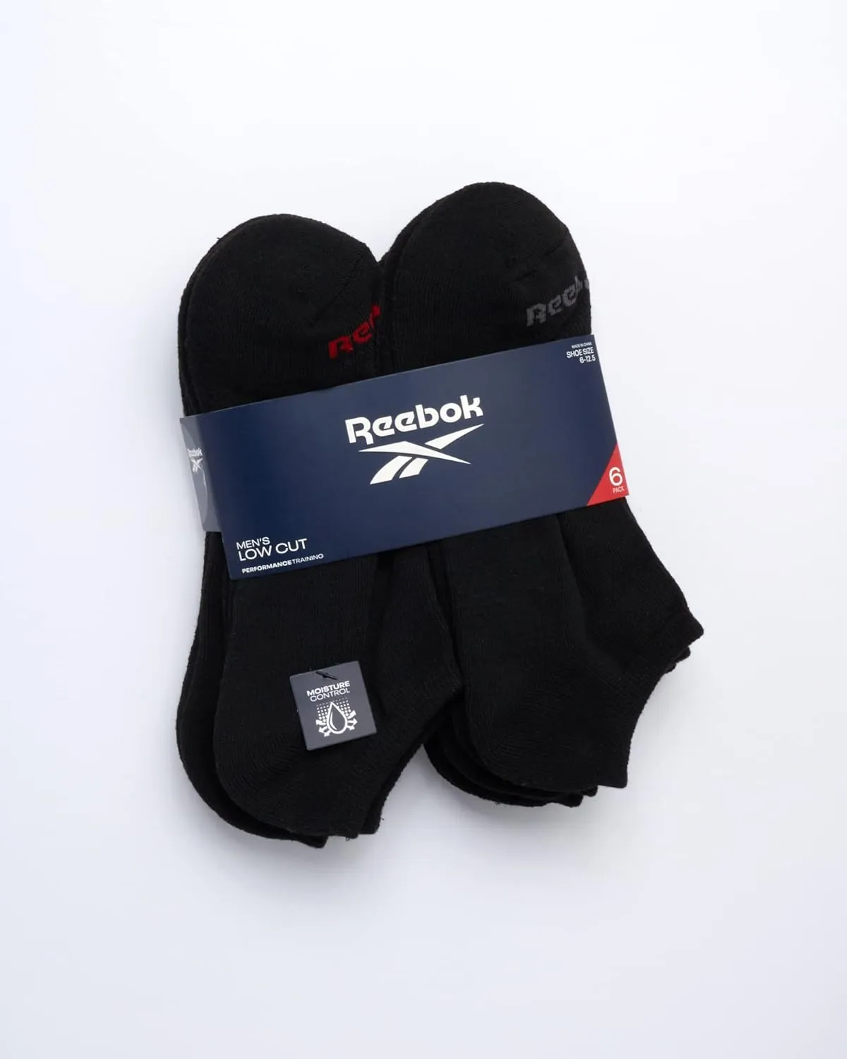 Reebok Men’s Low Cut Socks – 6 Pack Basic Cushion Low Cut No Show Socks for Men - Men's Athletic Socks (Size: 6-12.5)