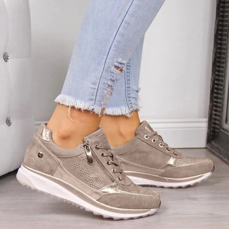 Regilla - Damen Sneaker Aus Wildleder & Mesh Mit Klobiger Sohle