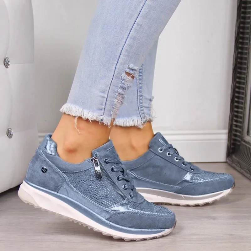 Regilla - Damen Sneaker Aus Wildleder & Mesh Mit Klobiger Sohle