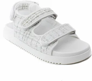RF ROOM OF FASHION Women's Hook and Loop Double Strap Slingback Comfy Footbed Slide Sandals