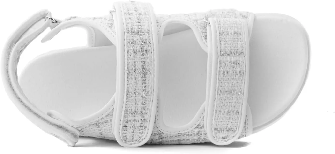 RF ROOM OF FASHION Women's Hook and Loop Double Strap Slingback Comfy Footbed Slide Sandals