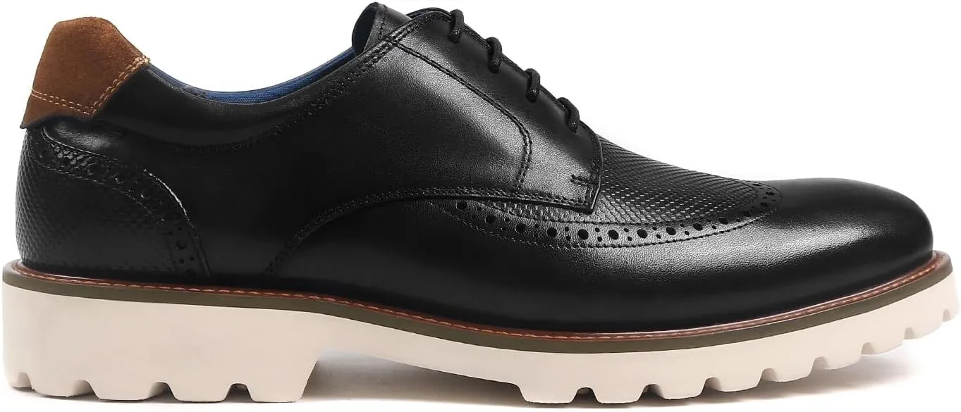 RITIZEN Men's Oxford Formal Shoes Classic Lace-up Dress Shoes Business Casual Oxford Genuine Leather Shoes