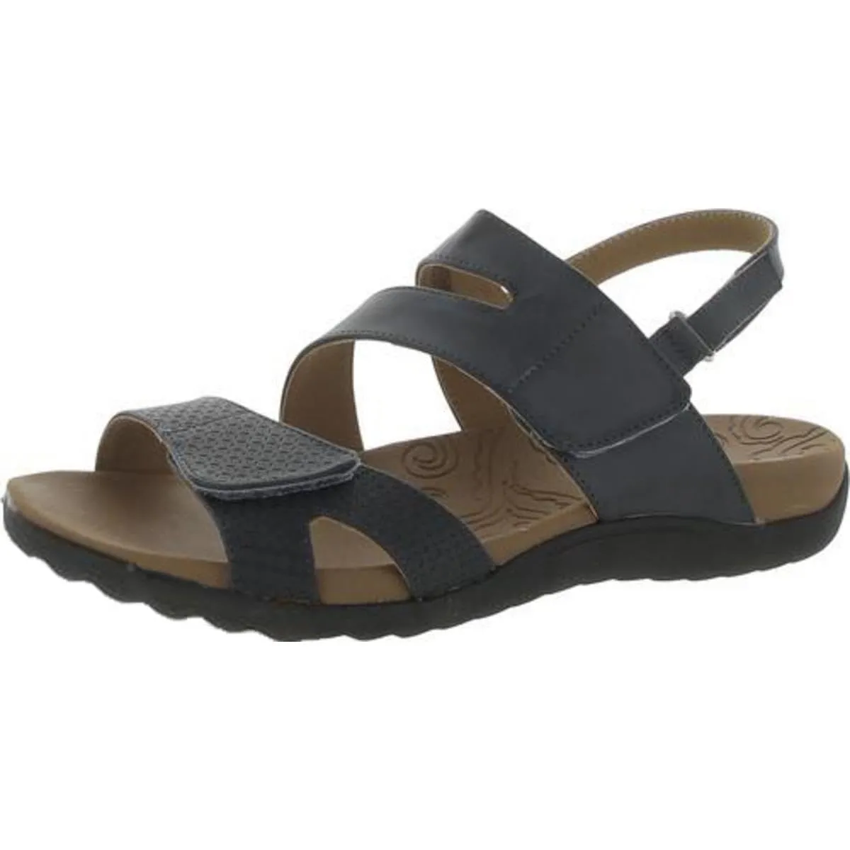 Rockport Women's Adjustable Strap Flat Sandal, Blue, 10