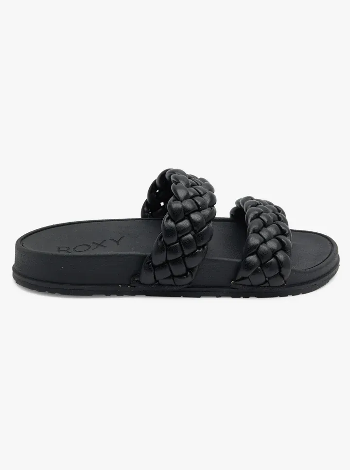 Roxy Slippy Braided Slide - Black