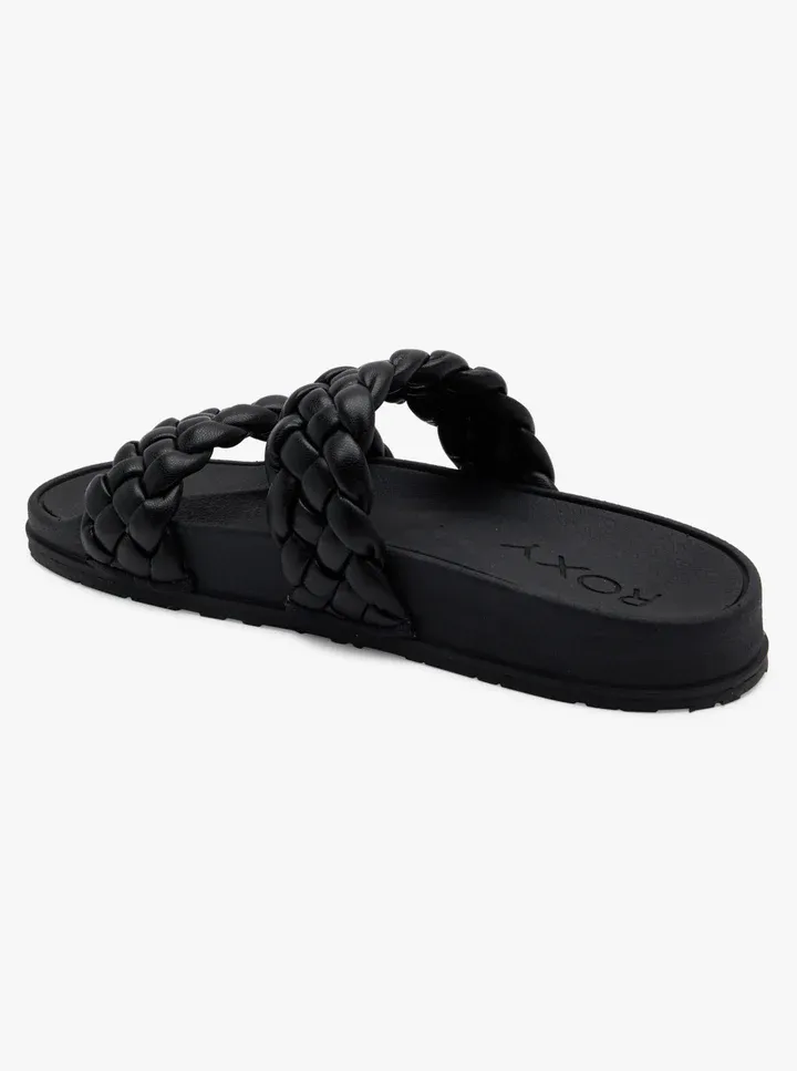 Roxy Slippy Braided Slide - Black