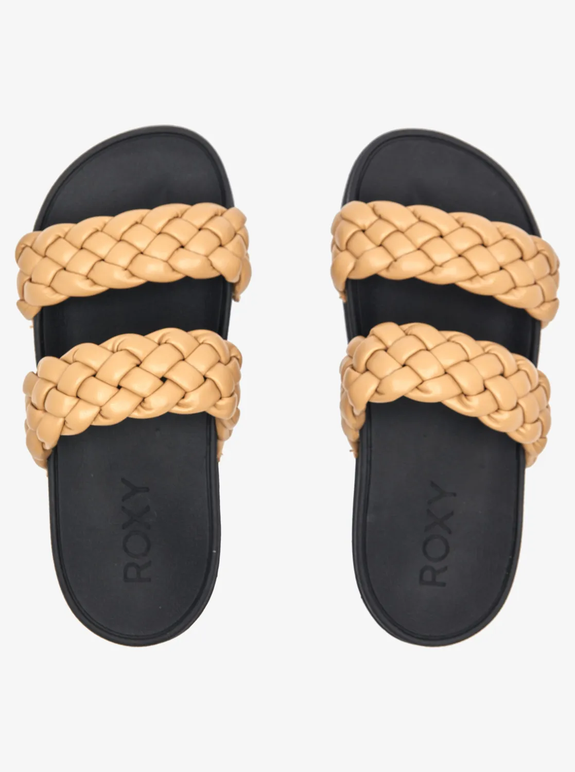 Roxy Slippy Braided Slide - Taupe / Blk