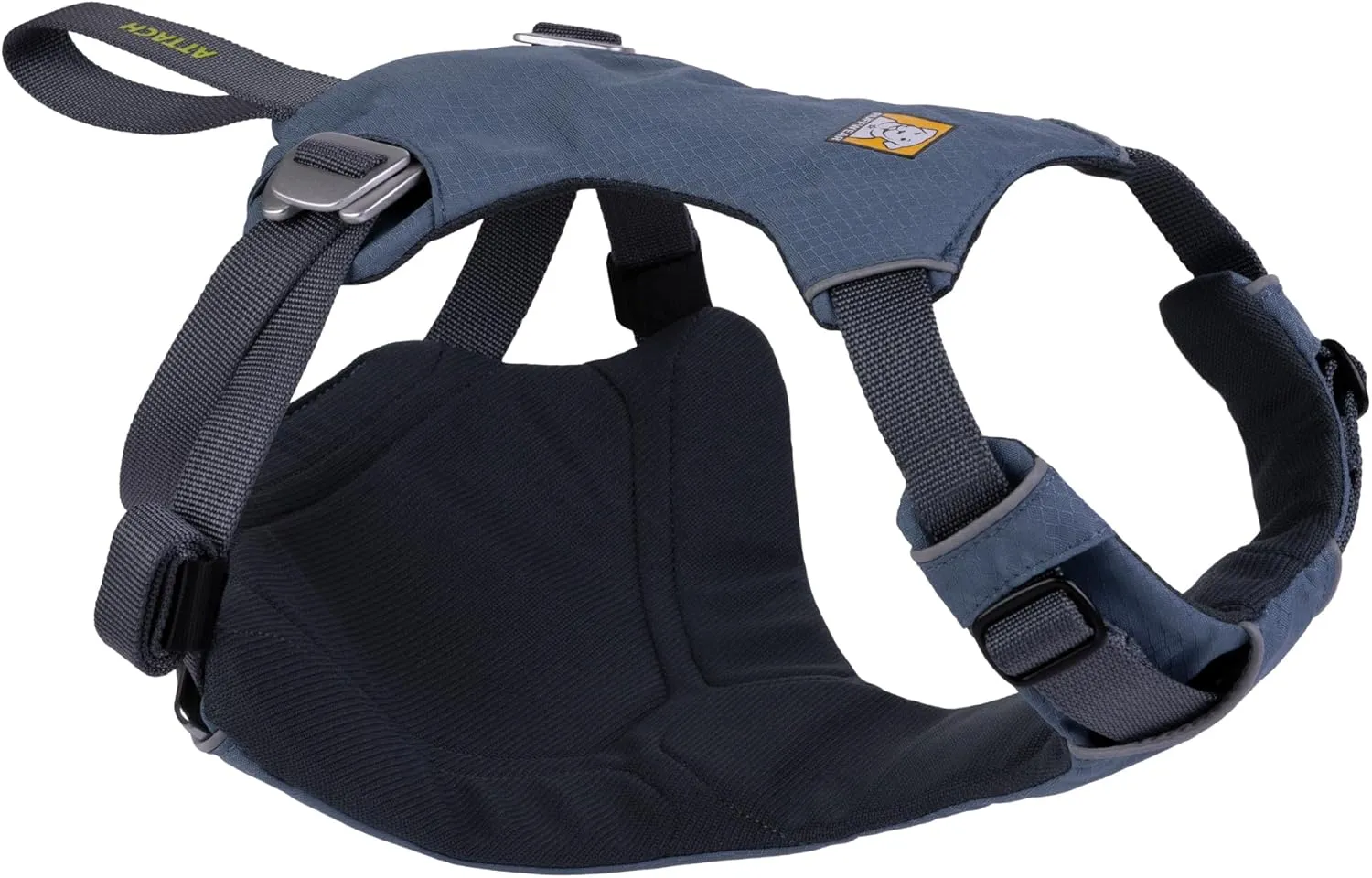 Ruffwear, Load Up Dog Harness, Strength-Rated Car Safety Harness with Universal Seat Belt Attachment, Slate Blue, Medium