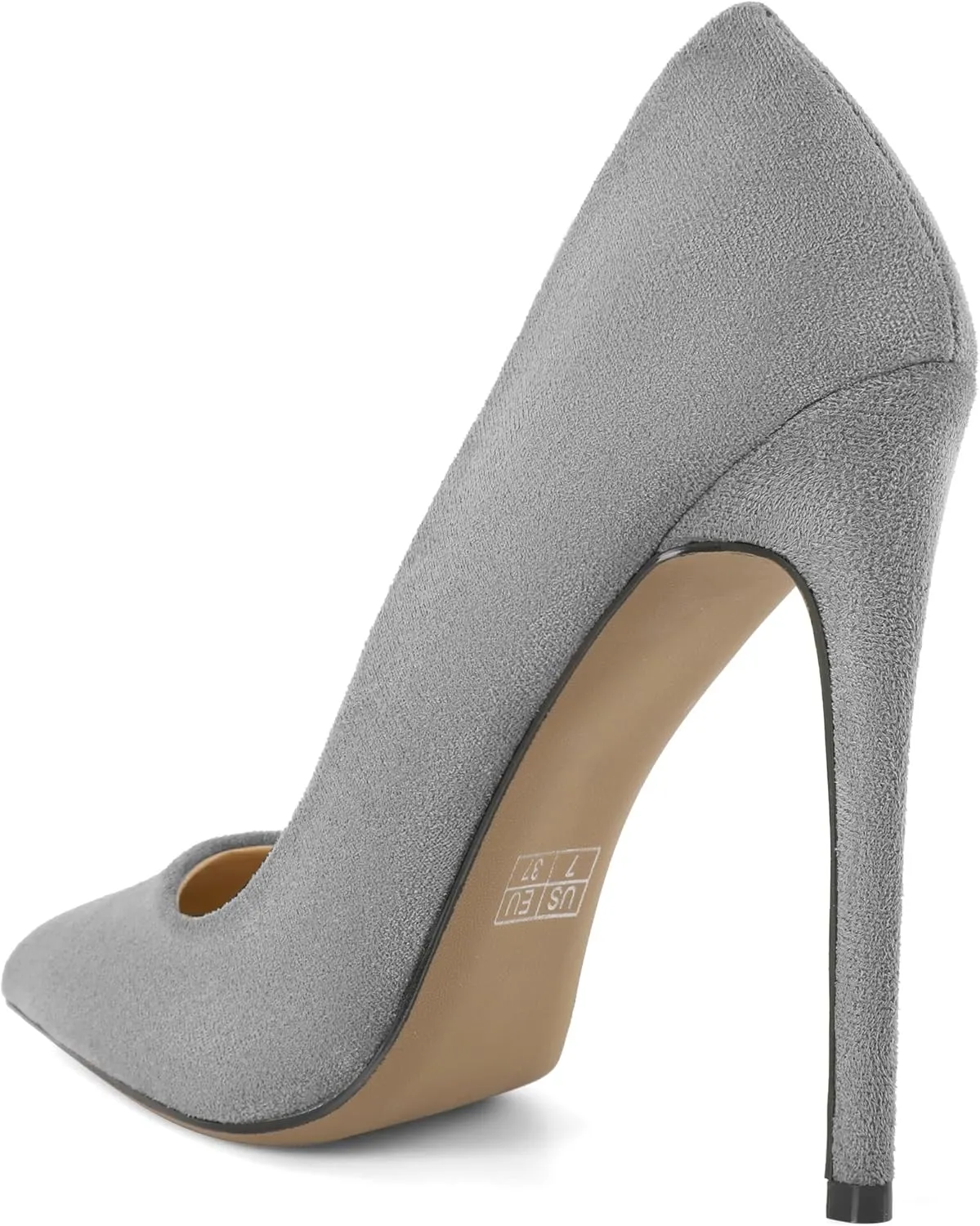 SAMMITOP Women Classic High Heel Pumps Pointed Toe Stiletto Heels Slip On Wedding Party Dress Shoes Faux Suede 4.7 Inch