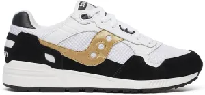 Saucony Unisex Shadow 5000 Sneaker, White/Black/Gold, 14 US Men
