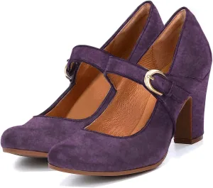 SHODENSE Women Vintage Chunky High Heel Mary Jane Shoes Round Closed Toe Ankle Strap Dress Sandals 3" Block Heels Mary Jane Lolita Pumps Two-Toned Patchwork Buckle Office Lady Wedding Retro 4-11 M US