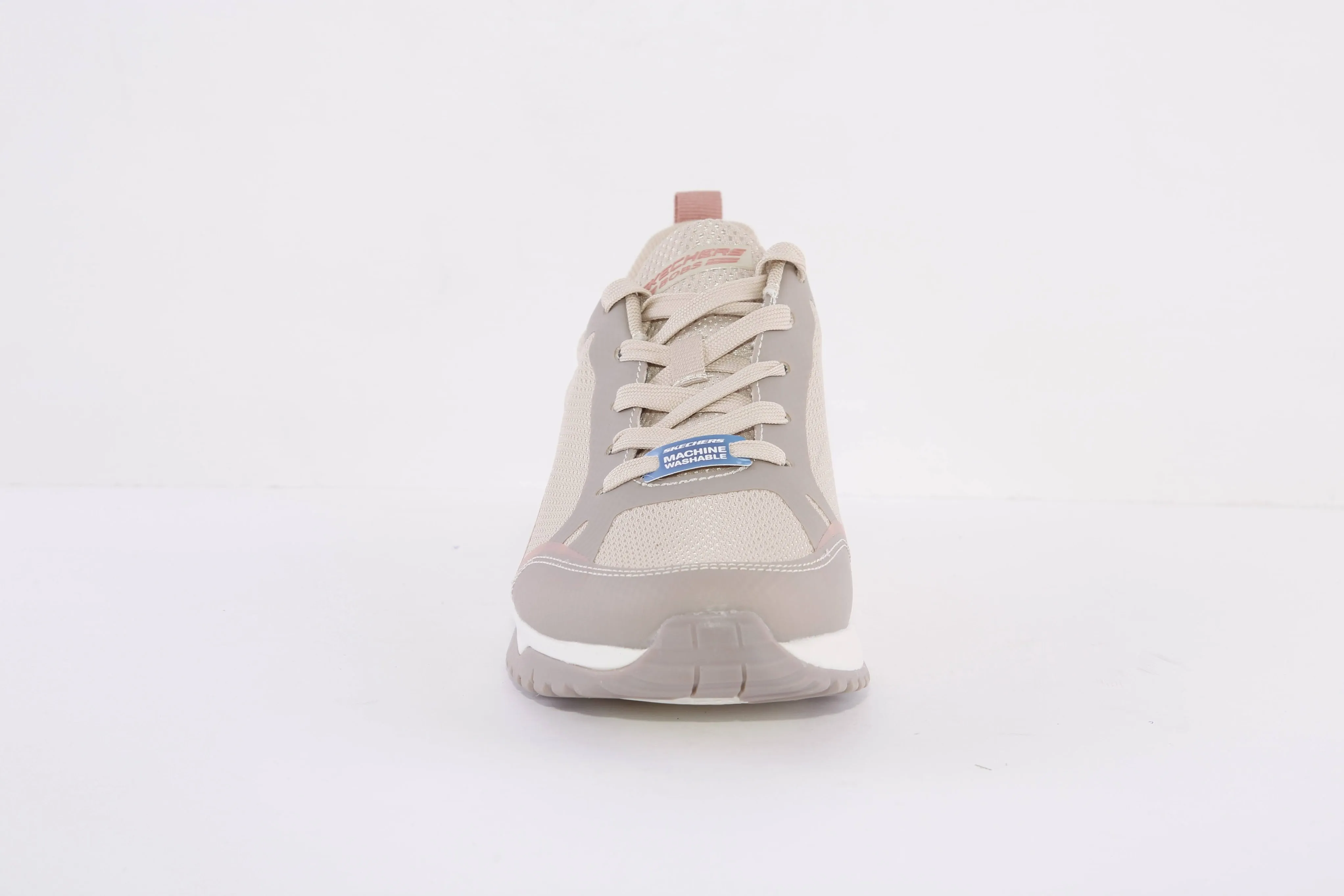 SKECHERS - 117184 BOBS SQUAD 3 STAR FLIGHT-LACED TRAINER - BEIGE COMBI