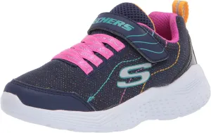 Skechers girls Skechers Sport, Skechers Light Weight, Skechers Machine Washable Sneaker, Navy/Pink, 10.5 Little Kid US