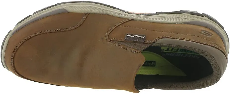 Skechers Men's Respected-Calum Goodyear Rubber Low Profile Leather Slip on with Twin Gore Loafer