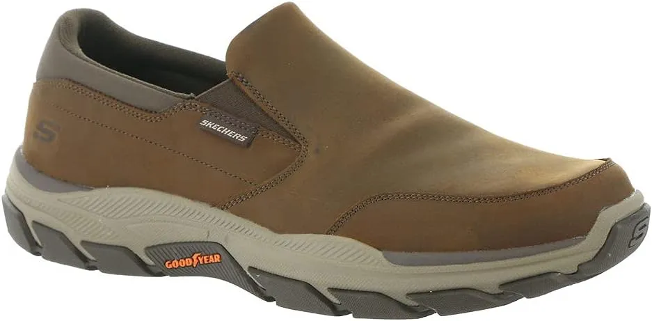 Skechers Men's Respected-Calum Goodyear Rubber Low Profile Leather Slip on with Twin Gore Loafer