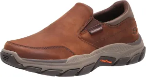 Skechers Men's Respected-Calum Goodyear Rubber Low Profile Leather Slip on with Twin Gore Loafer