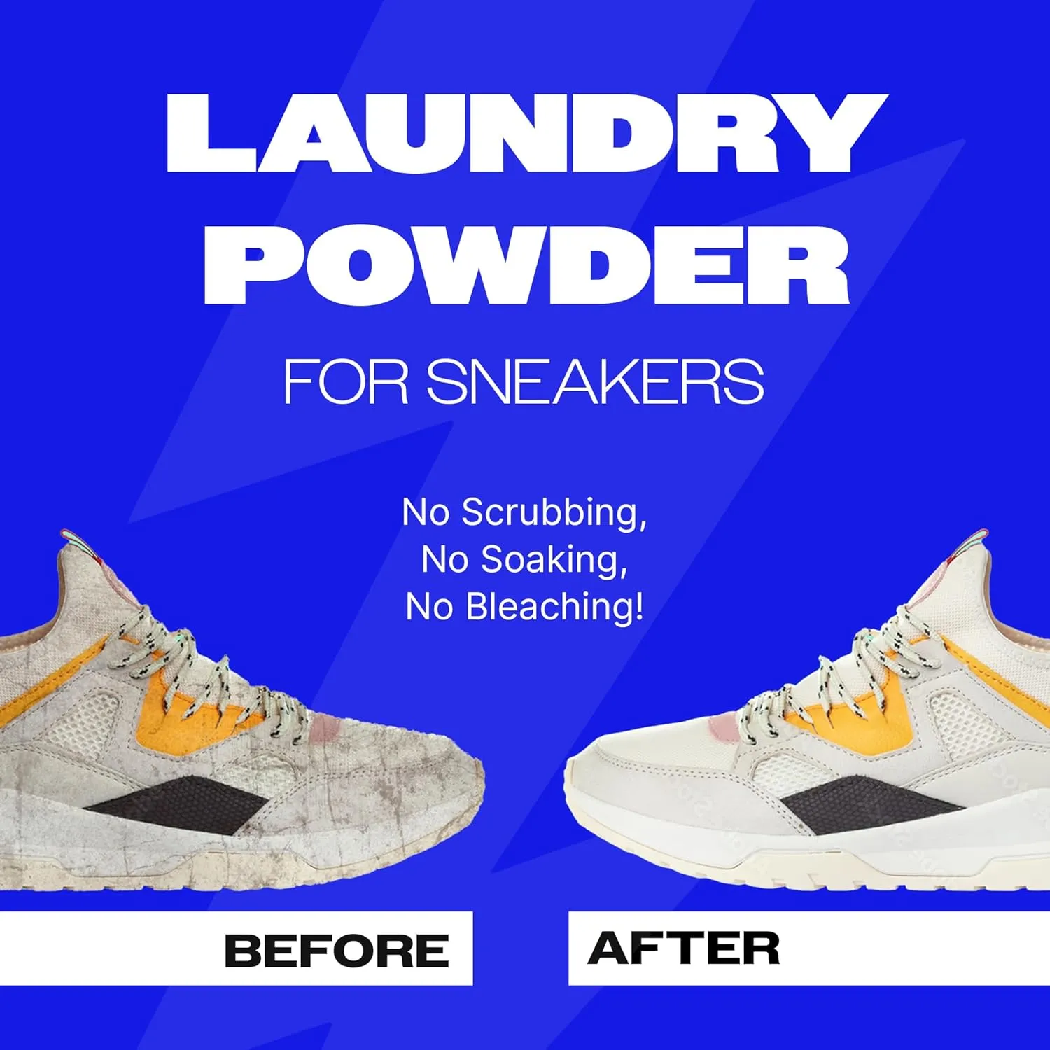 Sneaker Cleaner Kit, Shoe Cleaner for White & Colored Sneakers, Stain Remover, Deodorizer Powder, Washing Machine Safe