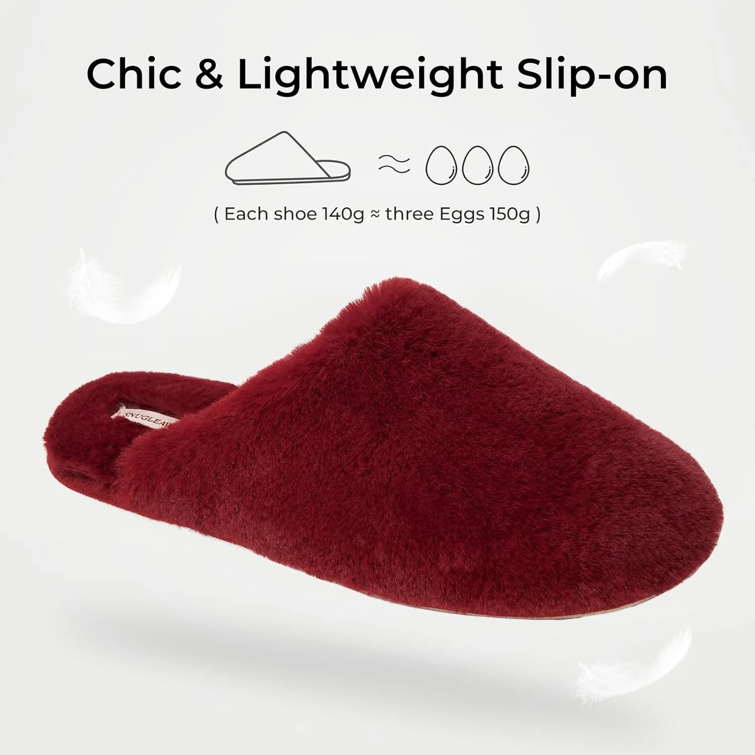 Snug Leaves Women's Fuzzy Scuff Slippers Soft Comfy Memory Foam Non-slip Indoor House Shoes