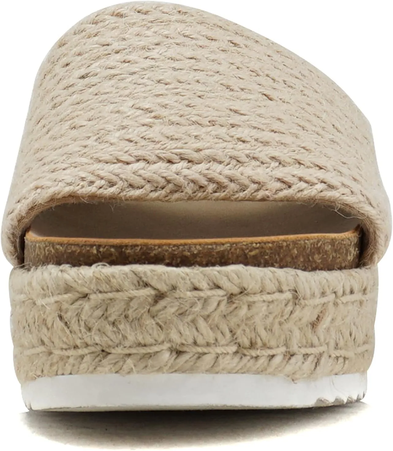 Soda PROCESS - Womens Open Toe Platform Wedge Heel Raffia Espadrille Flat Sandals