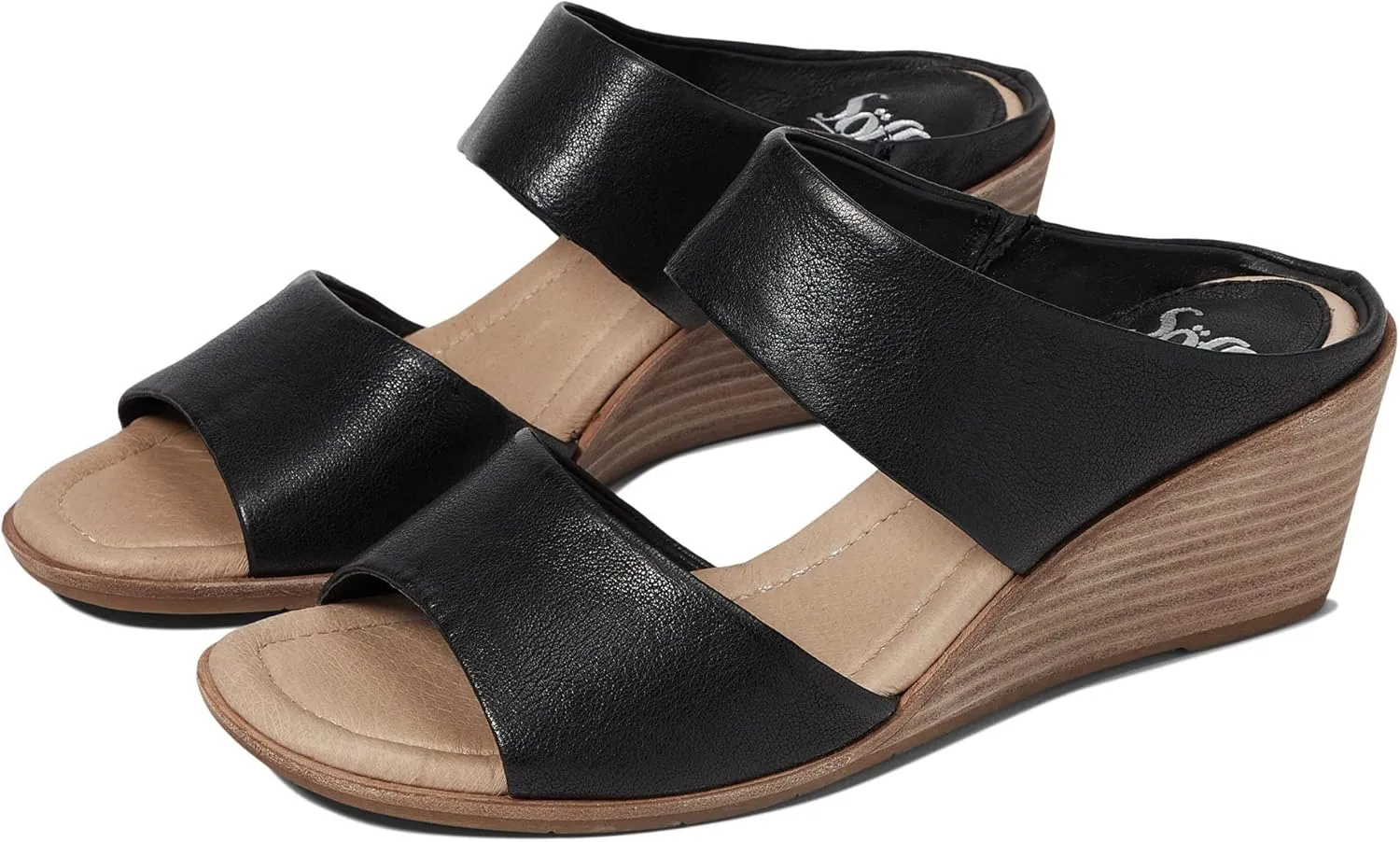 Sofft Womens Ginetta Suede Slip-On Wedge Sandals