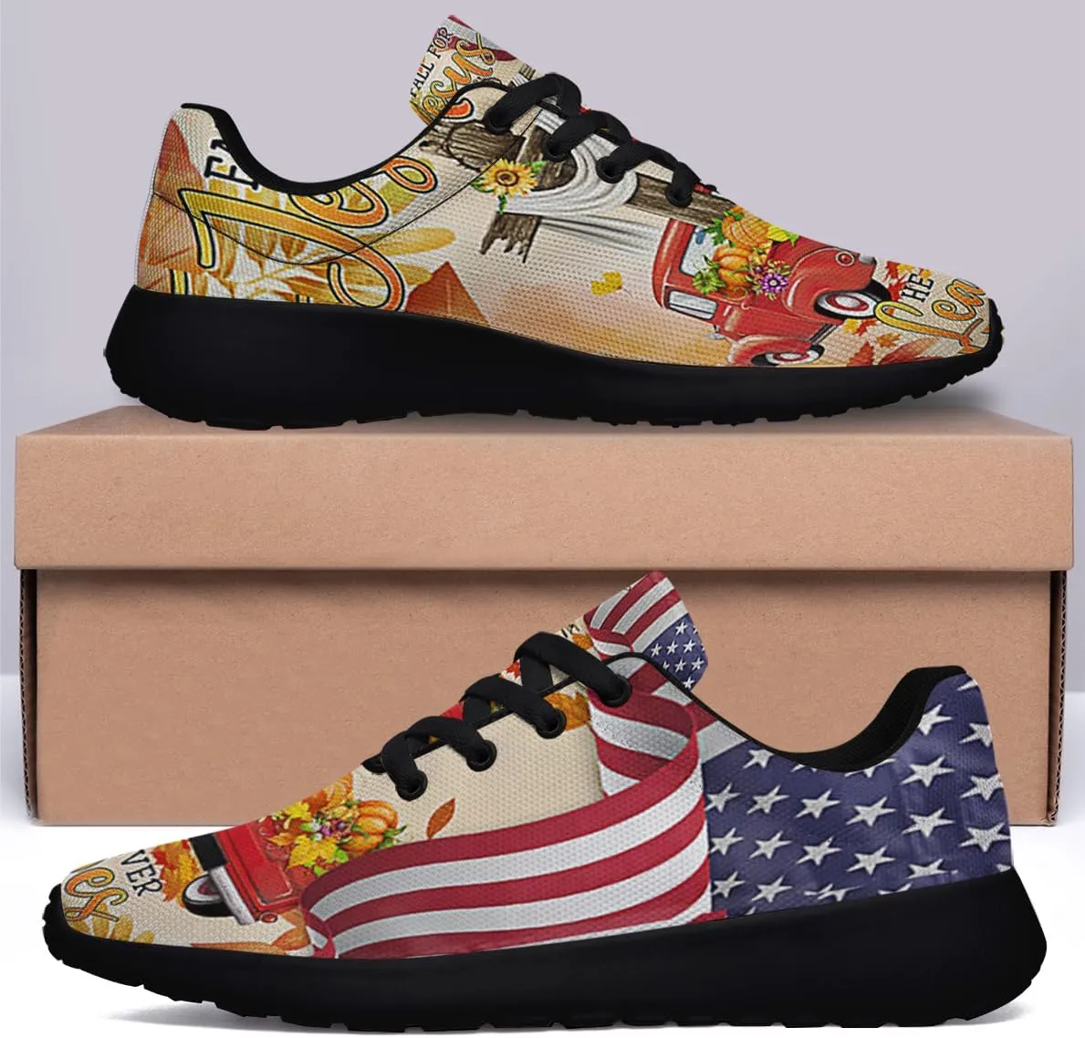 Sonzj-II Happy Thanksgiving Day Shoes for Men Women Lightweight Tennis Running Walking Sneakers