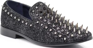 SPK09 Men's Vintage Spike Dress Loafers Slip On Fashion Shoes Classic Tuxedo Dress Shoes
