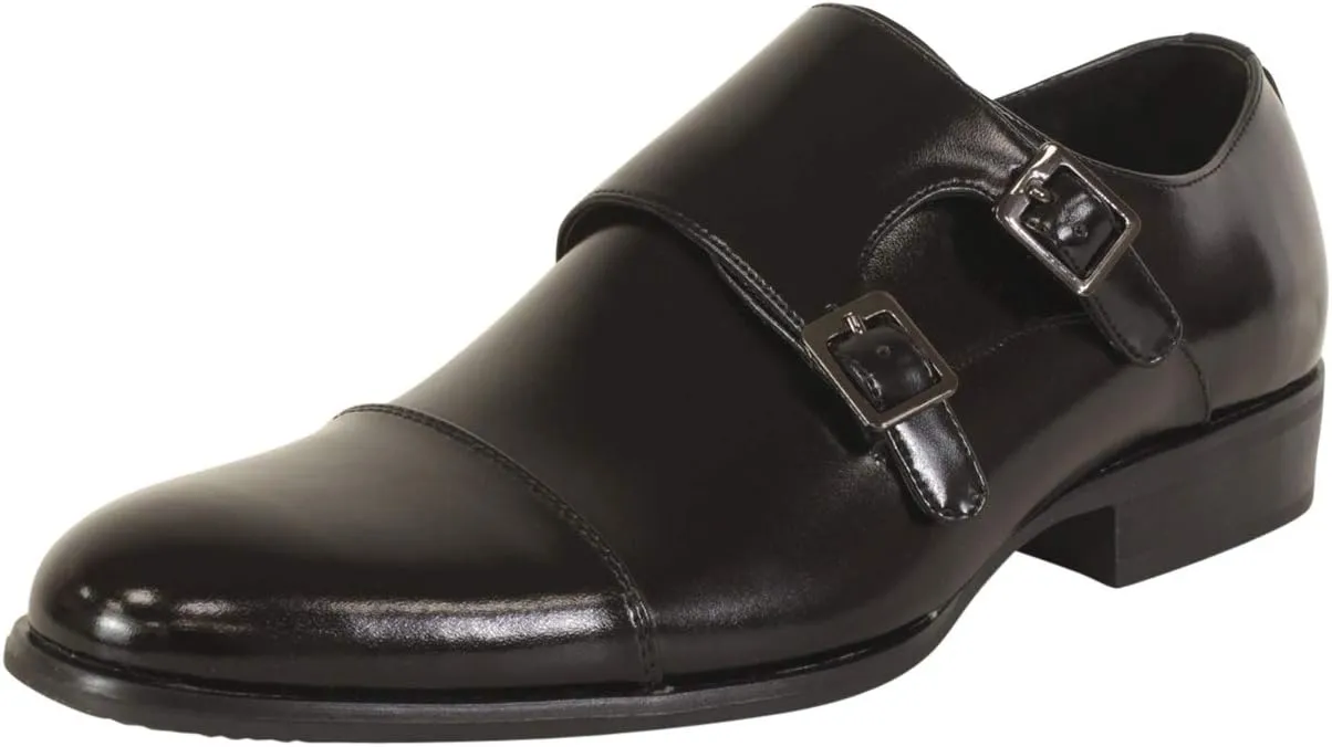 STACY ADAMS Men's Gordon Cap Toe Double Monk Strap Loafer