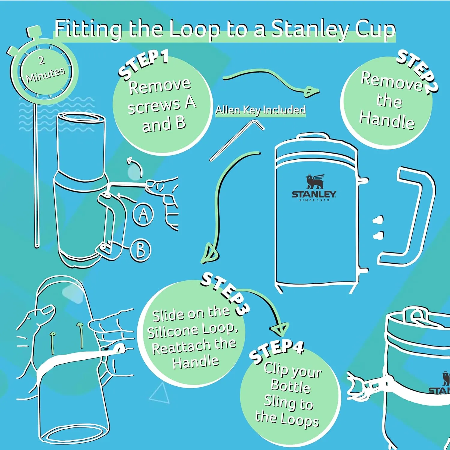 Strong Crossbody Water Bottle Holder with Strap. Compatible with Stanley Tumbler, Simple Modern. Universal Water Bottle Carrier with Strap, Lightweight Water Bottle Sling Carrier