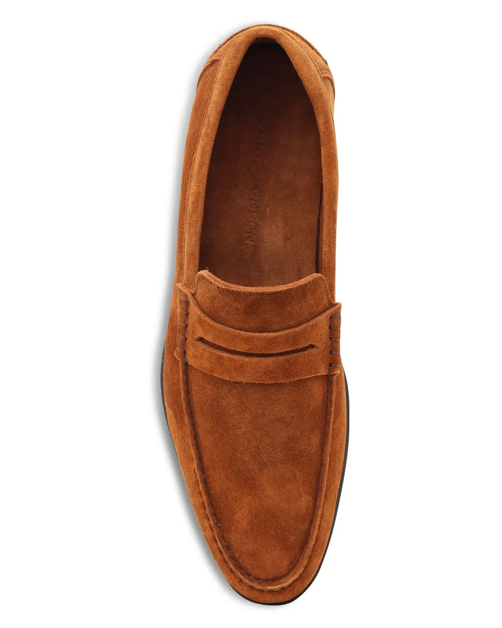 Suede Basel Kudu Penny Loafer in Tobacco