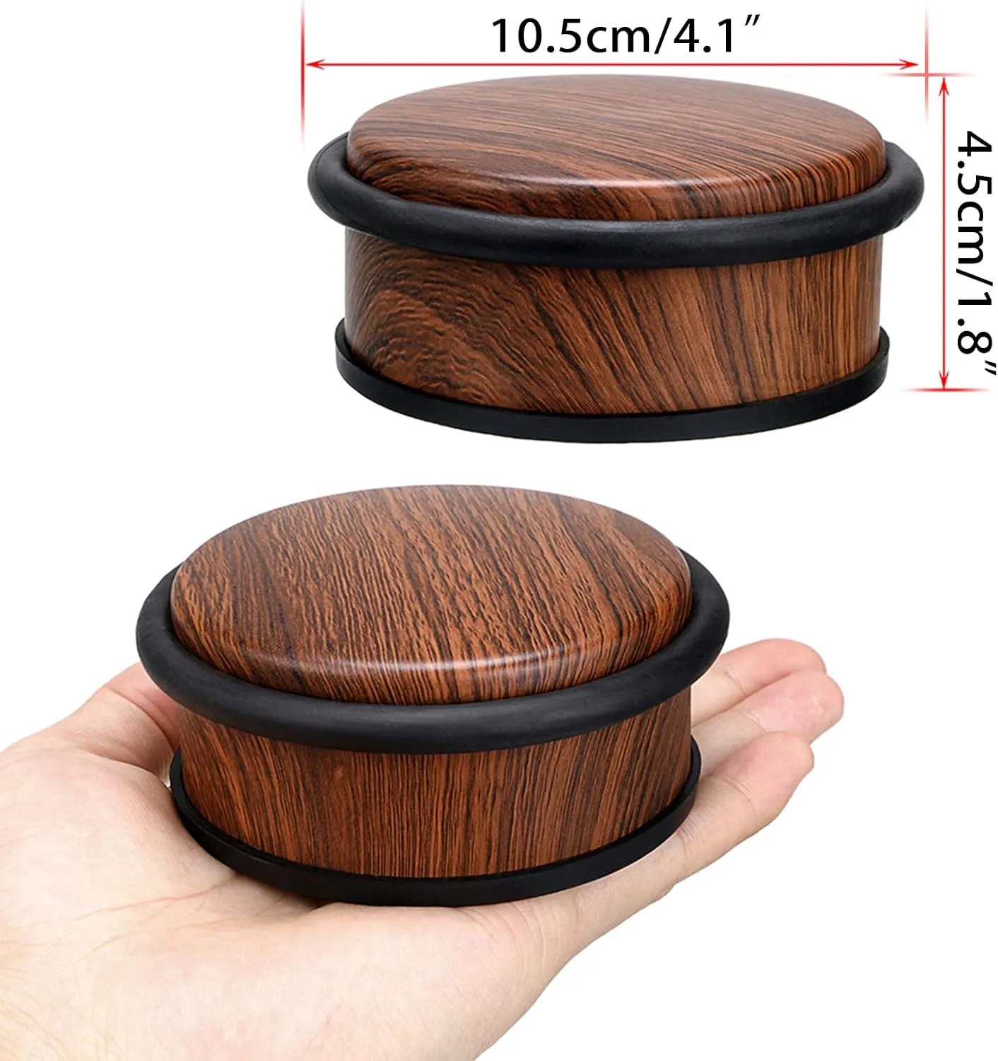 Sumnacon 2Pcs Heavy Duty Door Stoppers No Drill, Sturdy Stainless Steel Floor Door Stops with Anti-Skid Rubber - Decorative Metal Doorstops for Home Office Commercial Industrial, Woodgrain