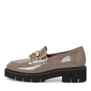 TAMARIS COMFORT - 84704-345CHUNKY SLIP-ON SHOE - TAUPE PATENT
