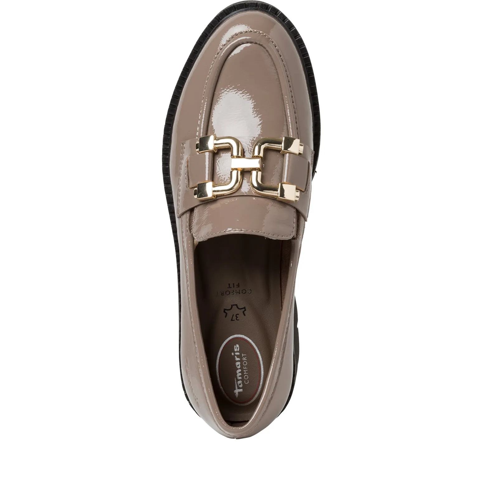 TAMARIS COMFORT - 84704-345CHUNKY SLIP-ON SHOE - TAUPE PATENT