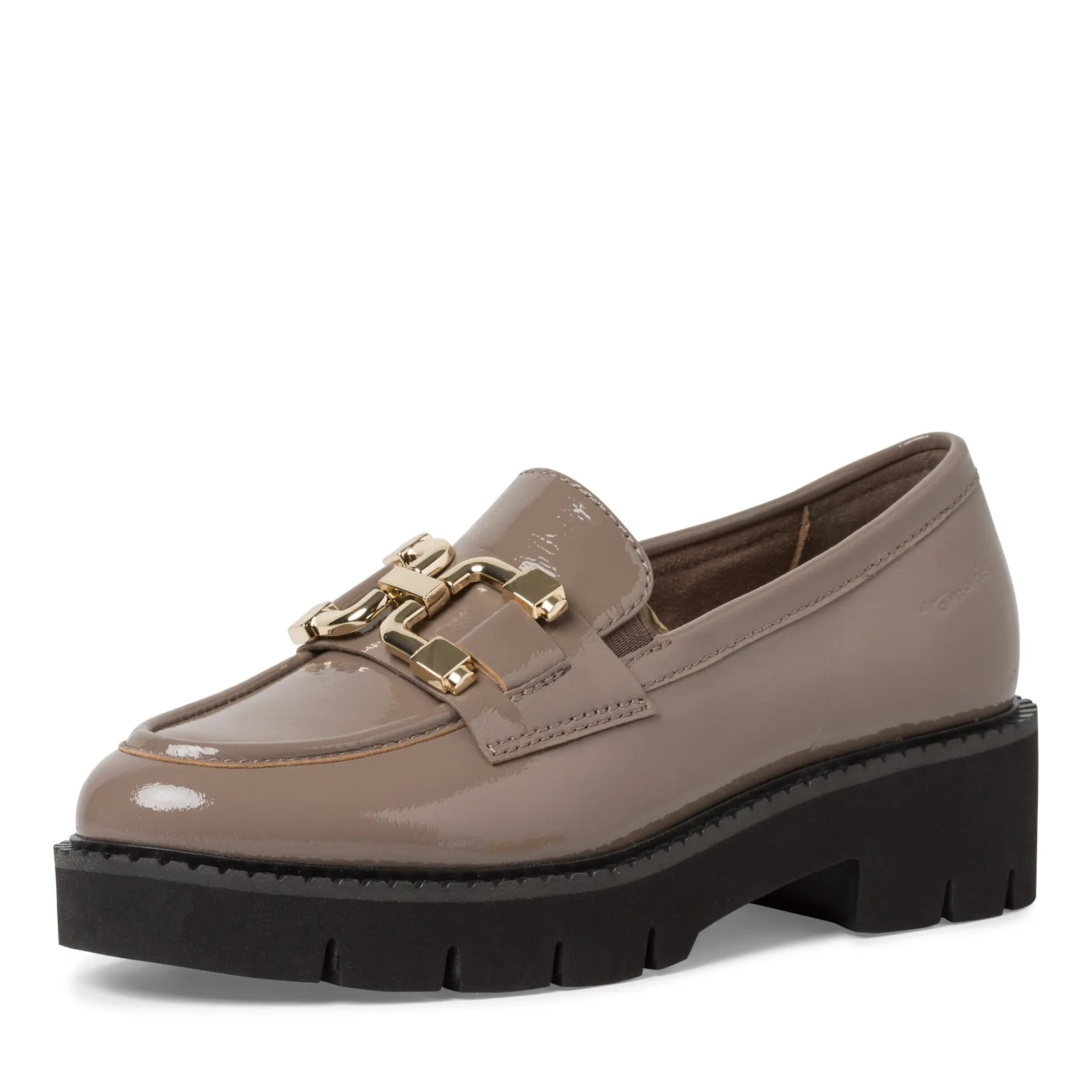 TAMARIS COMFORT - 84704-345CHUNKY SLIP-ON SHOE - TAUPE PATENT