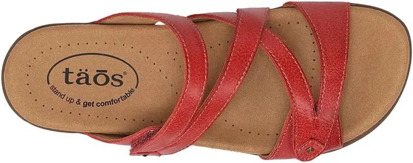 Taos Double U Premium Leather Women's Sandal - Stylish Adjustable Strap Design with Arch Support, Cooling Gel Padding for All-Day Enjoyment and Walking Comfort