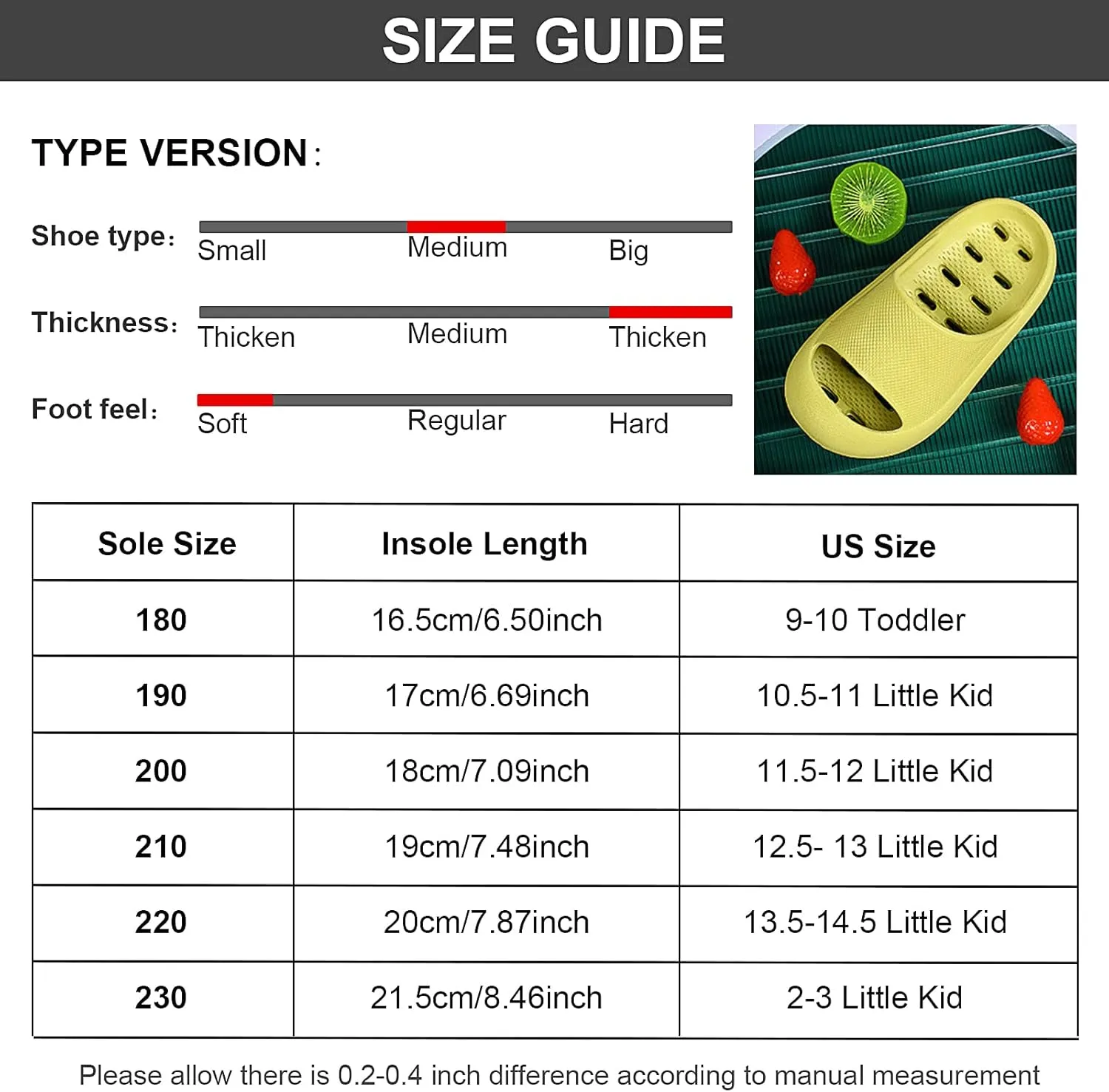 techcity Boys Girls Slide Sandals Soft Cushioned Thick Sole Non-slip Summer Slippers Quick Drying Bathroom Shower Pool Beach Sandals for Toddler Little Kids