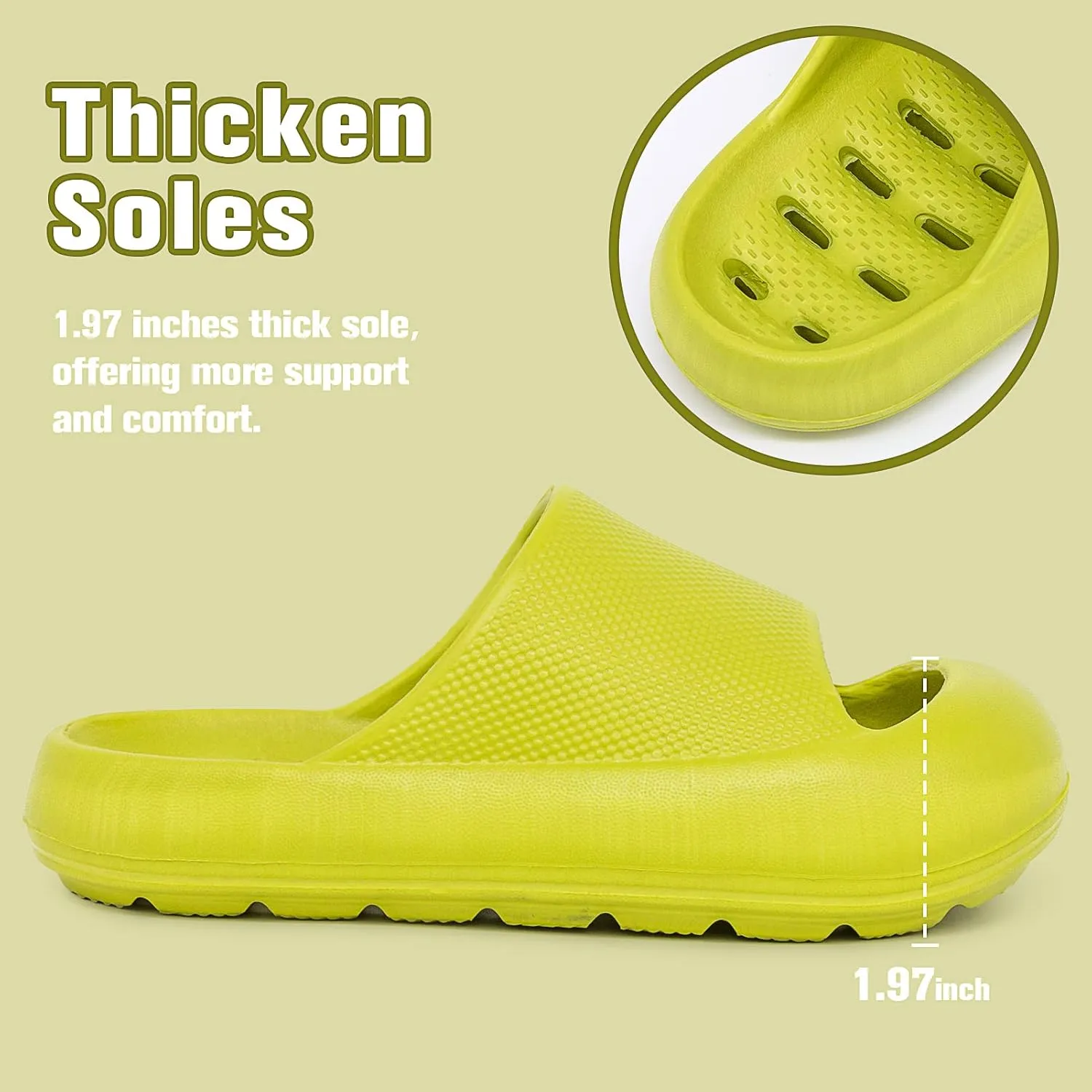 techcity Boys Girls Slide Sandals Soft Cushioned Thick Sole Non-slip Summer Slippers Quick Drying Bathroom Shower Pool Beach Sandals for Toddler Little Kids