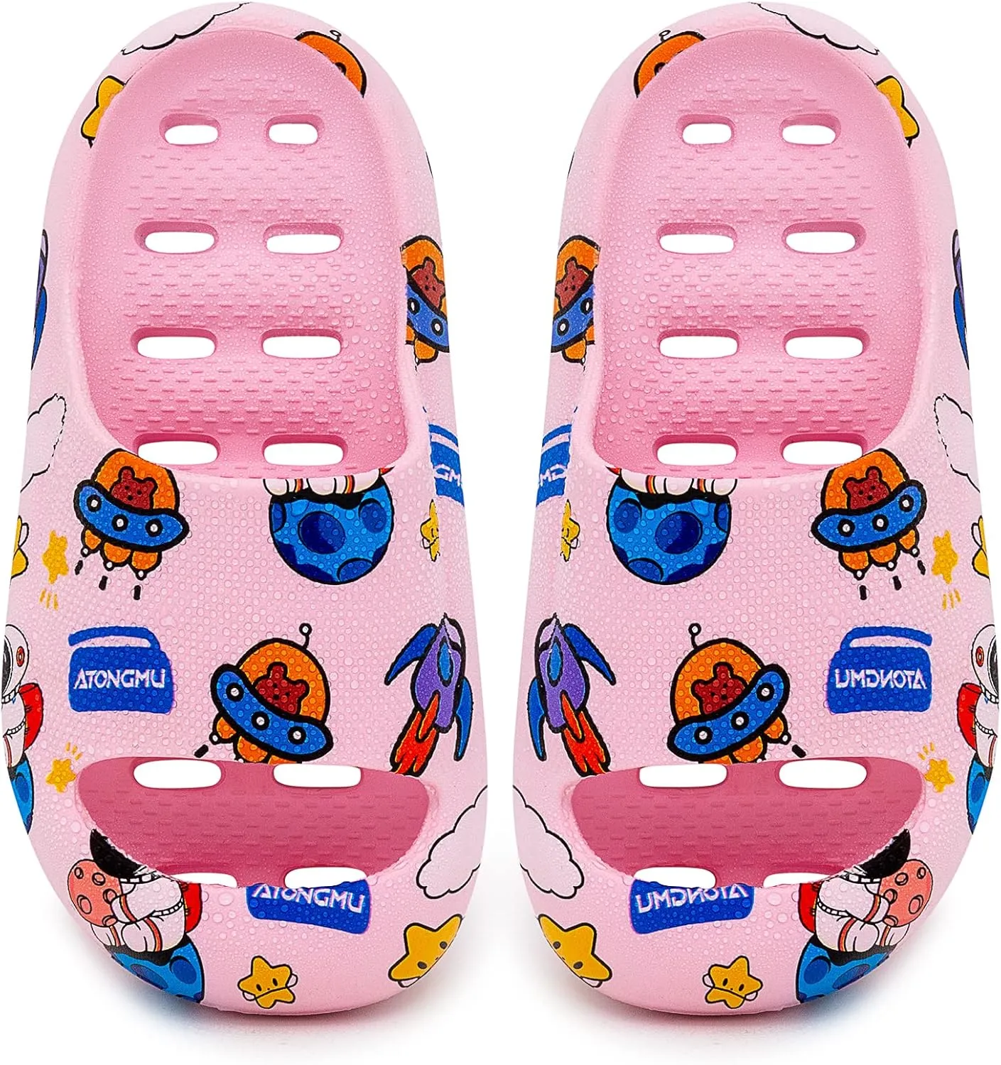 techcity Boys Girls Slide Sandals Soft Cushioned Thick Sole Non-slip Summer Slippers Quick Drying Bathroom Shower Pool Beach Sandals for Toddler Little Kids