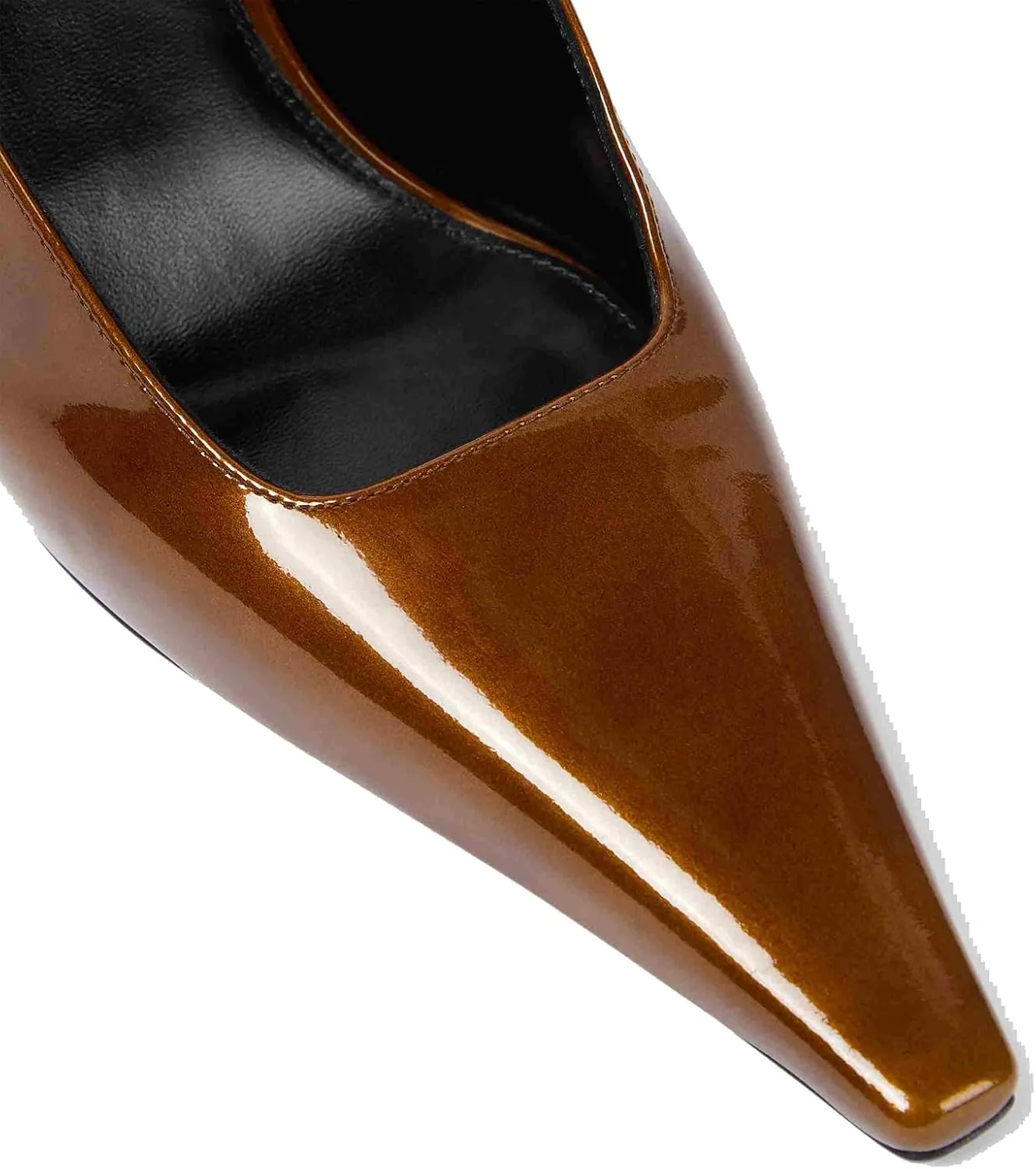 THESHY Womens Patent Slingback Pumps Pointed Toe Stiletto High Heels Backless Slip-on Buckle Pump Fashion Dress Shoes for Women